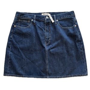 NWT Madewell Rigid Denim A Line Mini Jean Skirt 100% Cotton Medium Wash Pencil